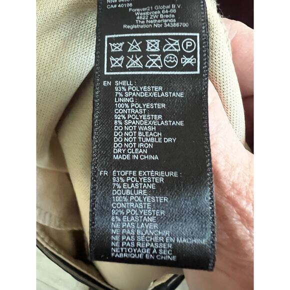 Forever 21 Skirt Women's Medium Black Cream Striped Mini Fitted Bodycon Twee - Picture 6 of 8